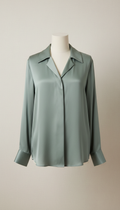 Sage Mist Silk Blouse