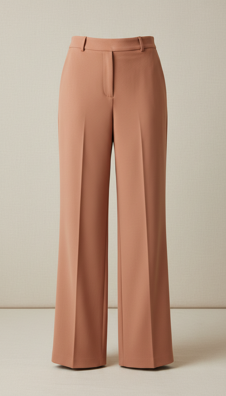 Terracotta Blush Crepe Trousers
