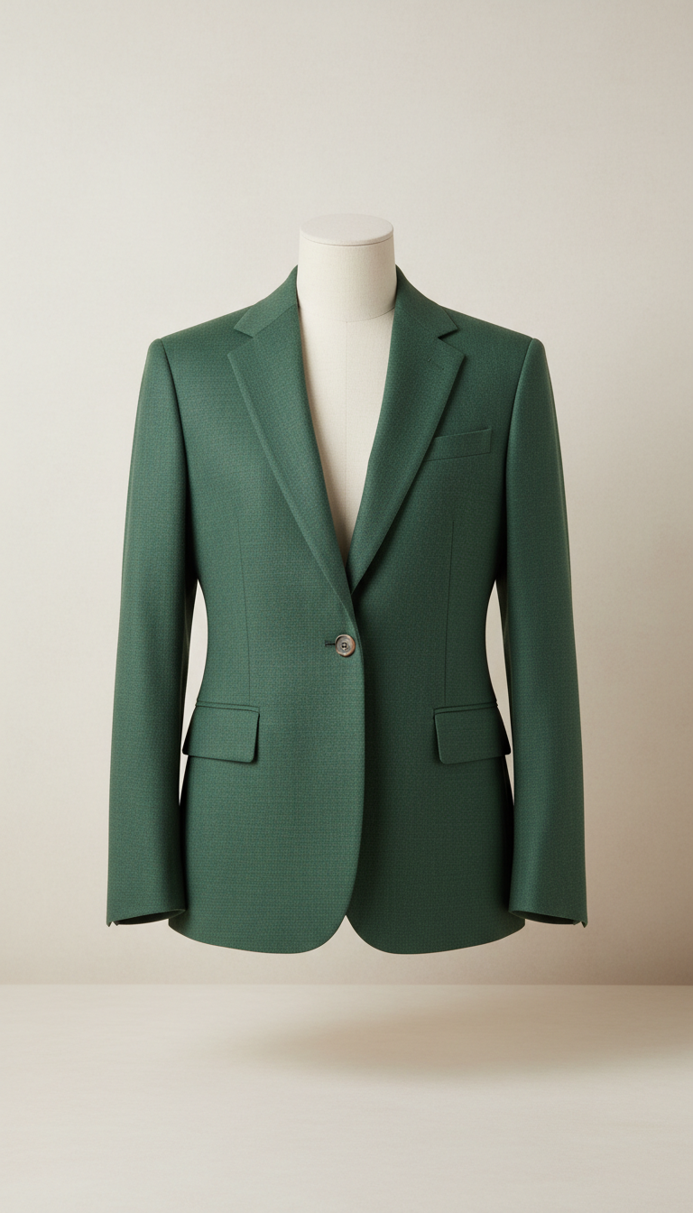 Tailored Evergreen Wool Blazer